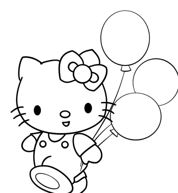26 Hello Kitty Happy Birthday Coloring Pages