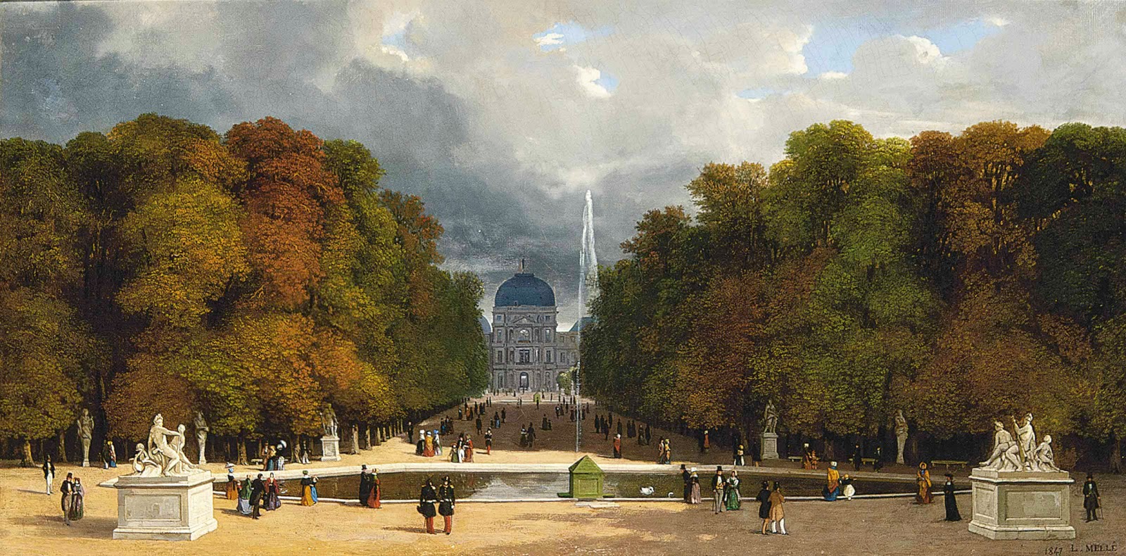 Peinture Française du 19ème Siècle Promenading at the