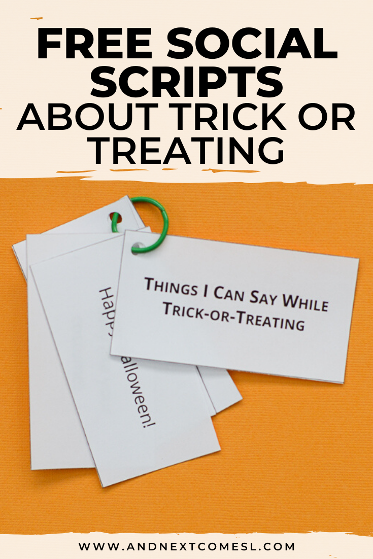 Free social scripts for autism about Halloween and trick or treating