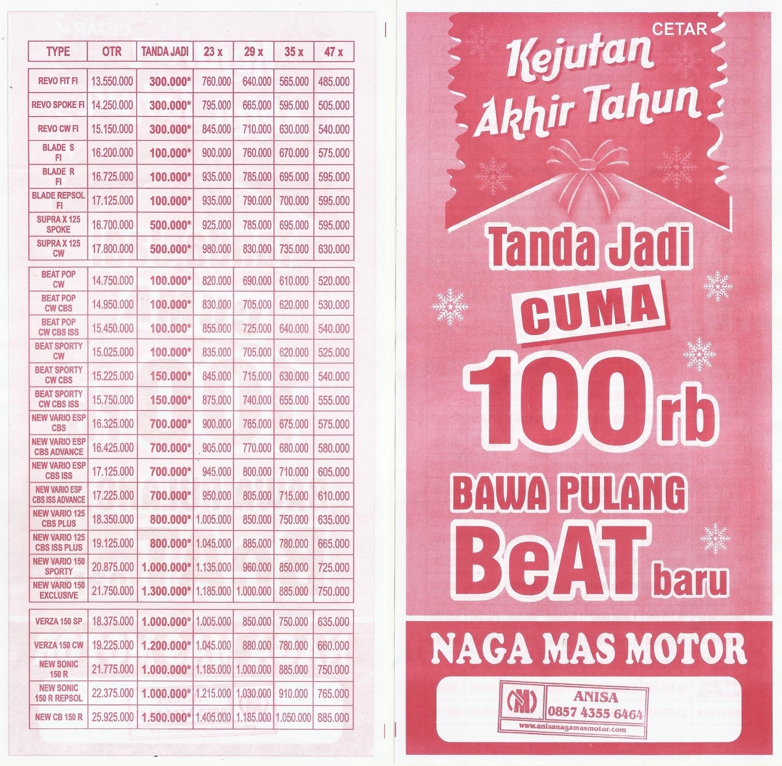 Promo Kejutan Akhir Tahun DEALER MOTOR HONDA KLATEN