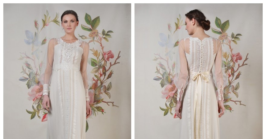 Romantic Layered Wedding Gowns by Claire Pettibone