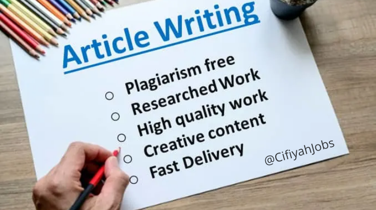 Article writing jobs