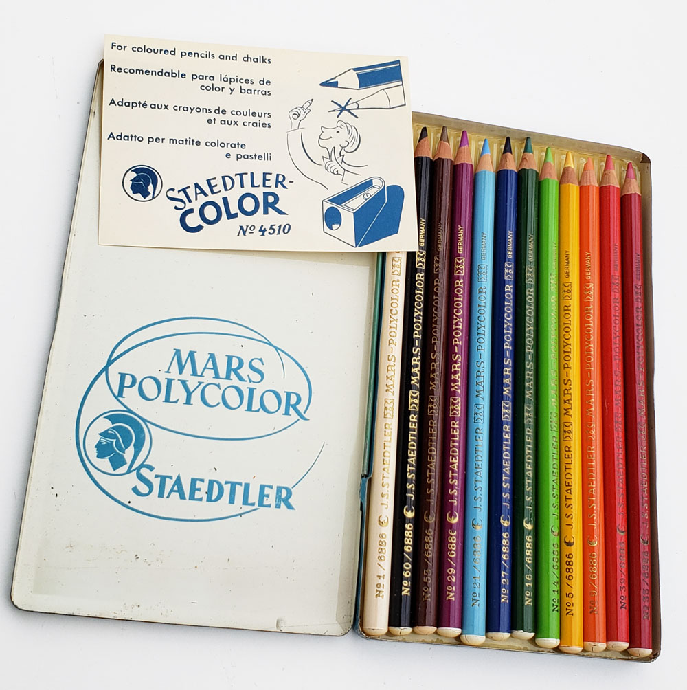 Fueled by Clouds & Coffee: Vintage Colored Pencils: Staedtler Noris-Duetto  and Mars-Polycolor