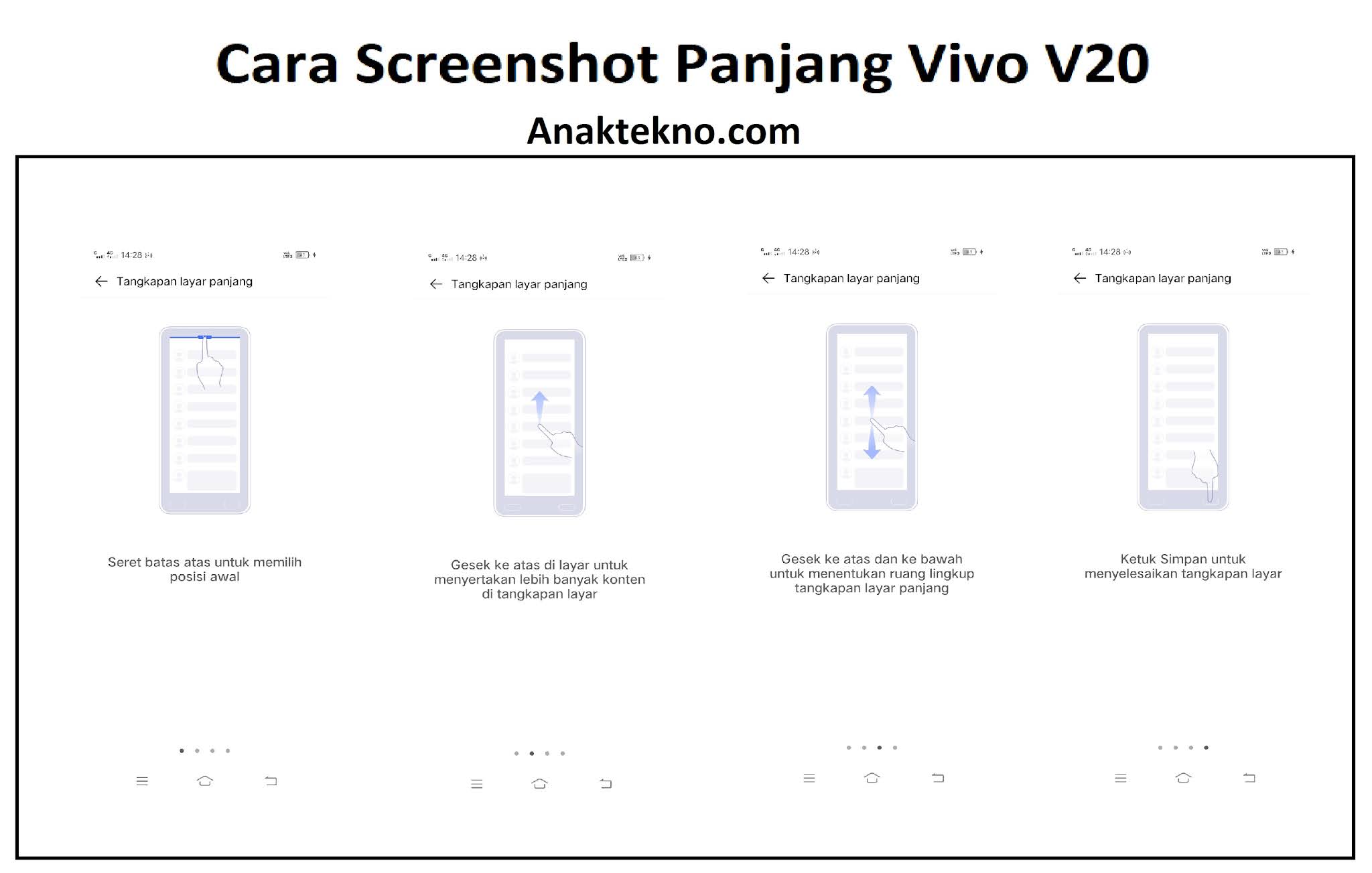 Cara screenshot Vivo V20 panjang