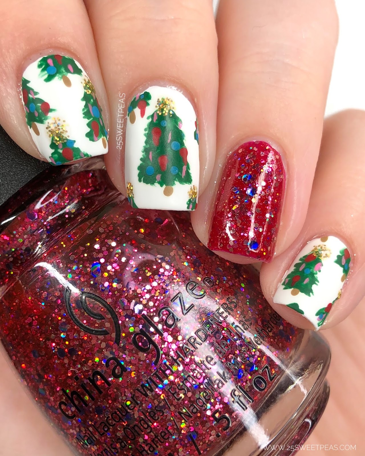 Christmas Nails Christmas Tree Nail Art — 25 Sweetpeas
