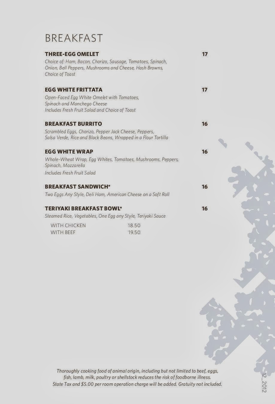 Vc Menu In Room Dining Aria Las Vegas In Room Dining Aria Las Vegas Menu