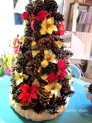 pinecone christmas tree centerpiece tutorial