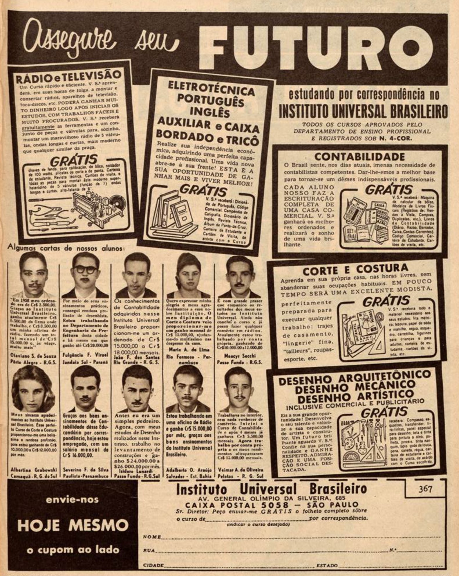 Instituto Universal Brasileiro 1960 Propagandas Históricas Propagandas Antigas Instituto Universal Brasileiro 1960 Propagandas Históricas Propagandas Antigas