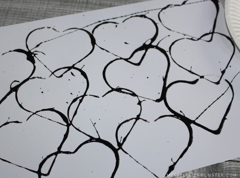 black glue heart art