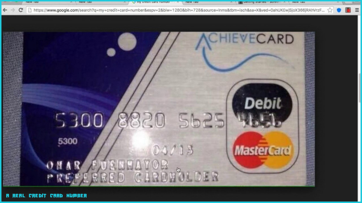 A Real Credit Card Number Card Vista