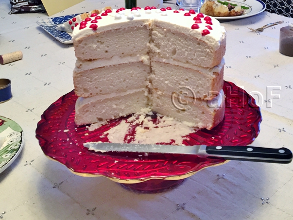 White Cake, white icing, birthday cake