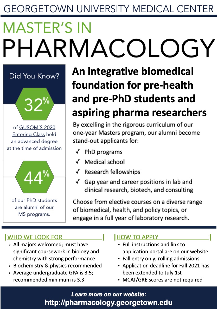 PreHealth Master's Program (July 1st Deadline)