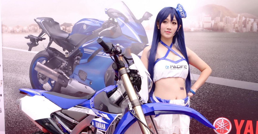 Cute Asian Girl And Yamaha Bikes