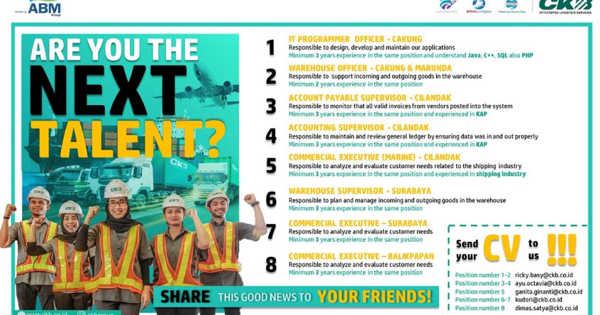 Lowongan Kerja Terbaru PT CKB (Cipta Krida Bahari) Bulan ...
