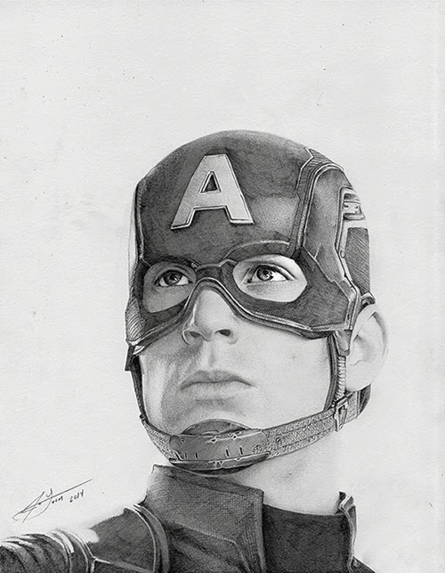 01-Chris-Evans-Captain-America-Julio-Lucas-Experimenting-with-Photo-Realistic-Drawings-www-designstack-co