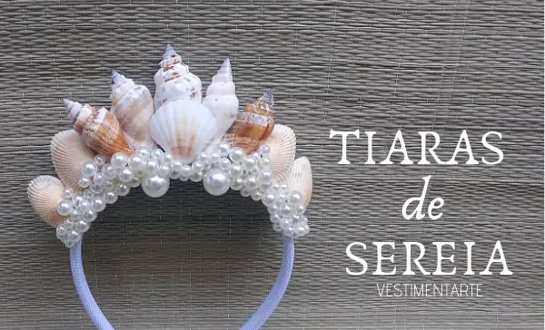 Tiara Sereia Conchas Pérolas Carnaval