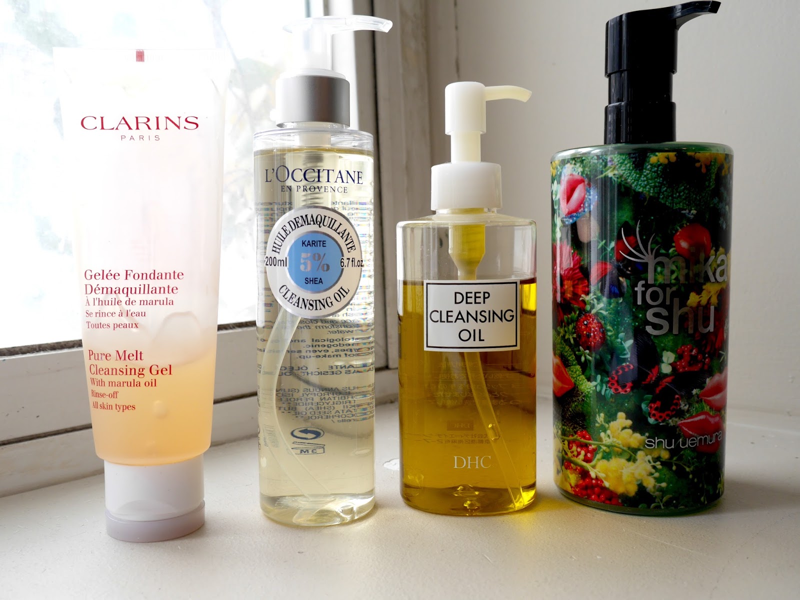 clarins pure melt cleansing gel l'occitane dhc mika for shu anti-oxidant