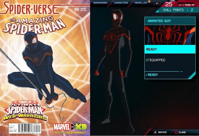 漫威蜘蛛人 邁爾斯摩拉斯 戰衣與漫畫原著對比
