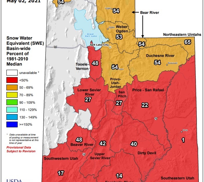 Utah Weather Snow Water Equivalent of Normal