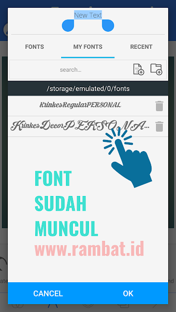 Cara Menambahkan Font Pixellab : Bonus Font Lancip, Krinkers & Racing