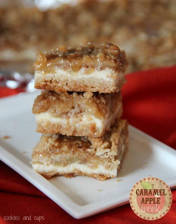 caramel apple cheesecake bars