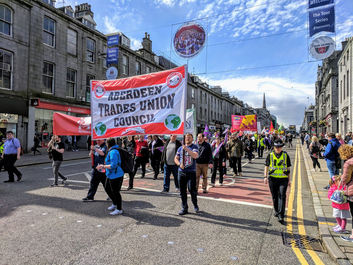 Aberdeen Trades Union Council May Day March and Rally standing up