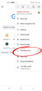 Desktop Mode Chrome Browser