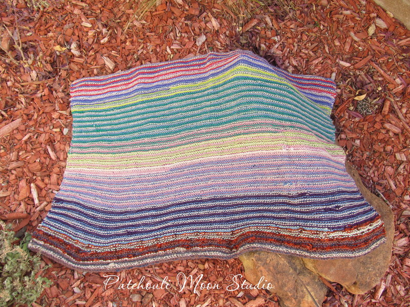 Patchouli Moon Studio Scrappy Yarn Knit Blanket