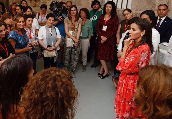 Queen Letizia wore an Adolfo Domínguez floral print dress from Fall Winter 2018 Collection