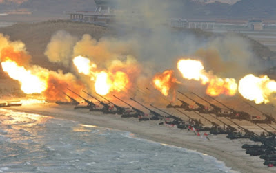 Bình Nhưỡng diễn tập pháo binh quy mô lớn