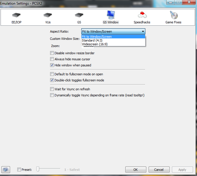 settings gs window pcsx