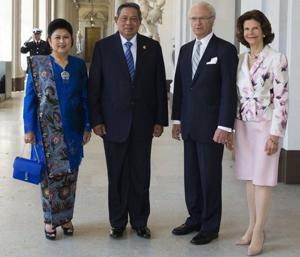 Queen Silvia and Crown Princess Victoria welcomed President of Indonesia Susilo Bambang Yudhoyono