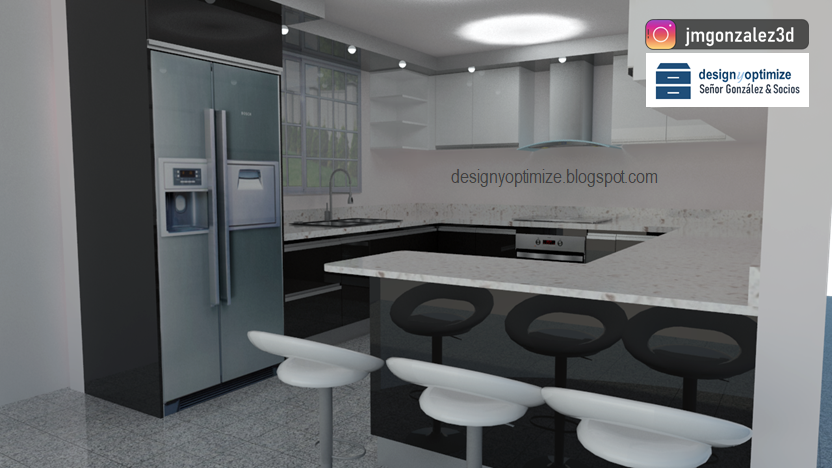 Diseño De Muebles Madera: 0213 Cocina Perfil Tirador J Blanco y Negro