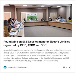 Roundtable on Skill Development for Electric Vehicles organized by DFID, ASDC and SSOU & DIYguru