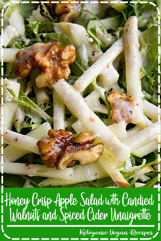 Honey Crisp Apple Salad wth Candied Walnuts and Spiced Cider