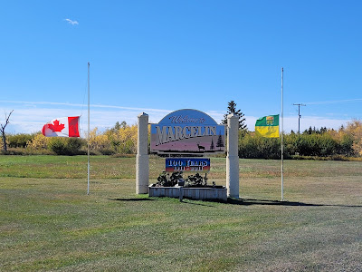 Marcelin Sask. town sign.