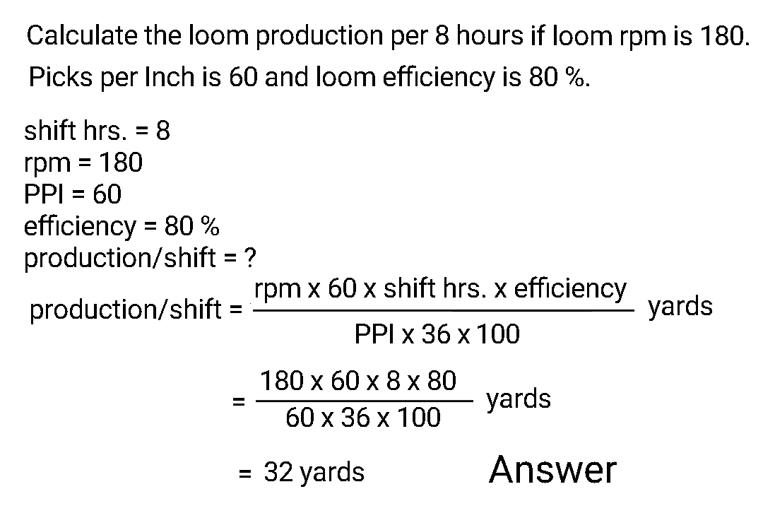 Textile Adviser Numerical questions regarding weaving Calculation