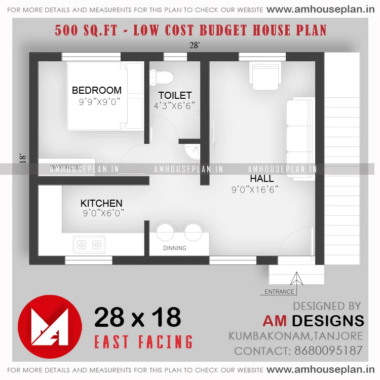 28 X 18 Small Budget House Under 500 Square Feet