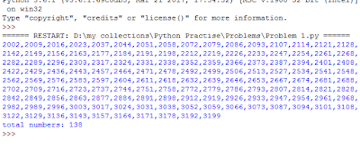 output of python code