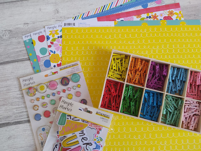 Summer Box avec la collection Sunkissed de Simple Stories milk box scrapbooking