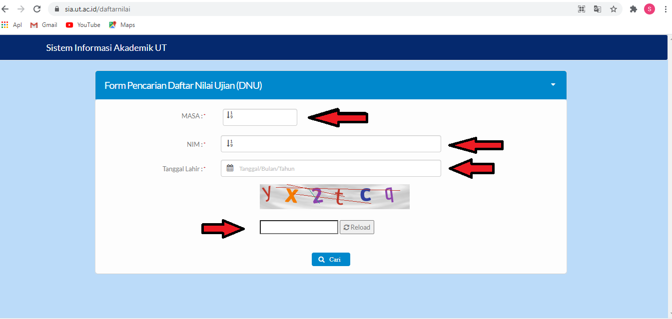 Cek Daftar Nilai Ujian UT Universitas Terbuka Darisd