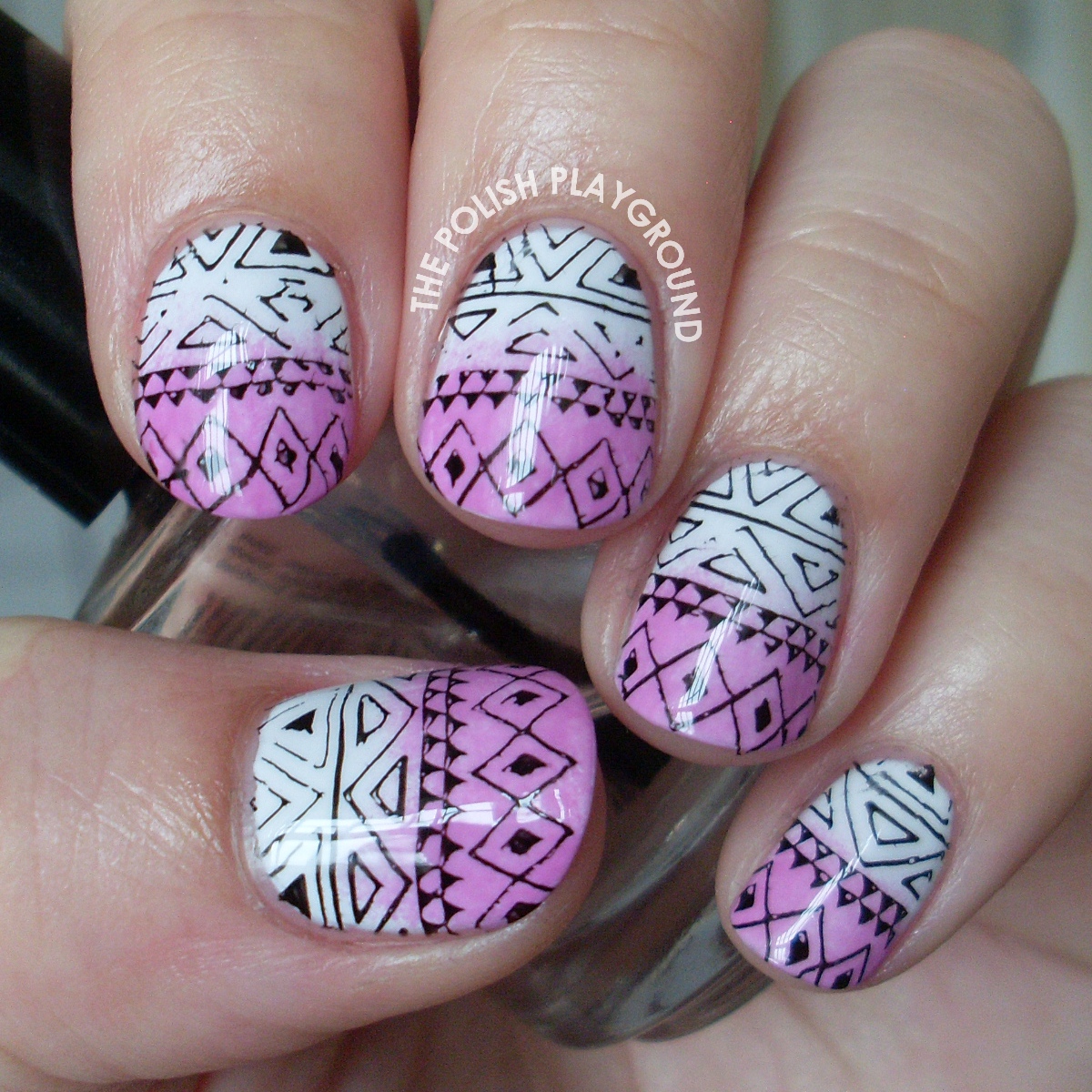 The Polish Playground: Purple Gradient Tribal Print Stamping