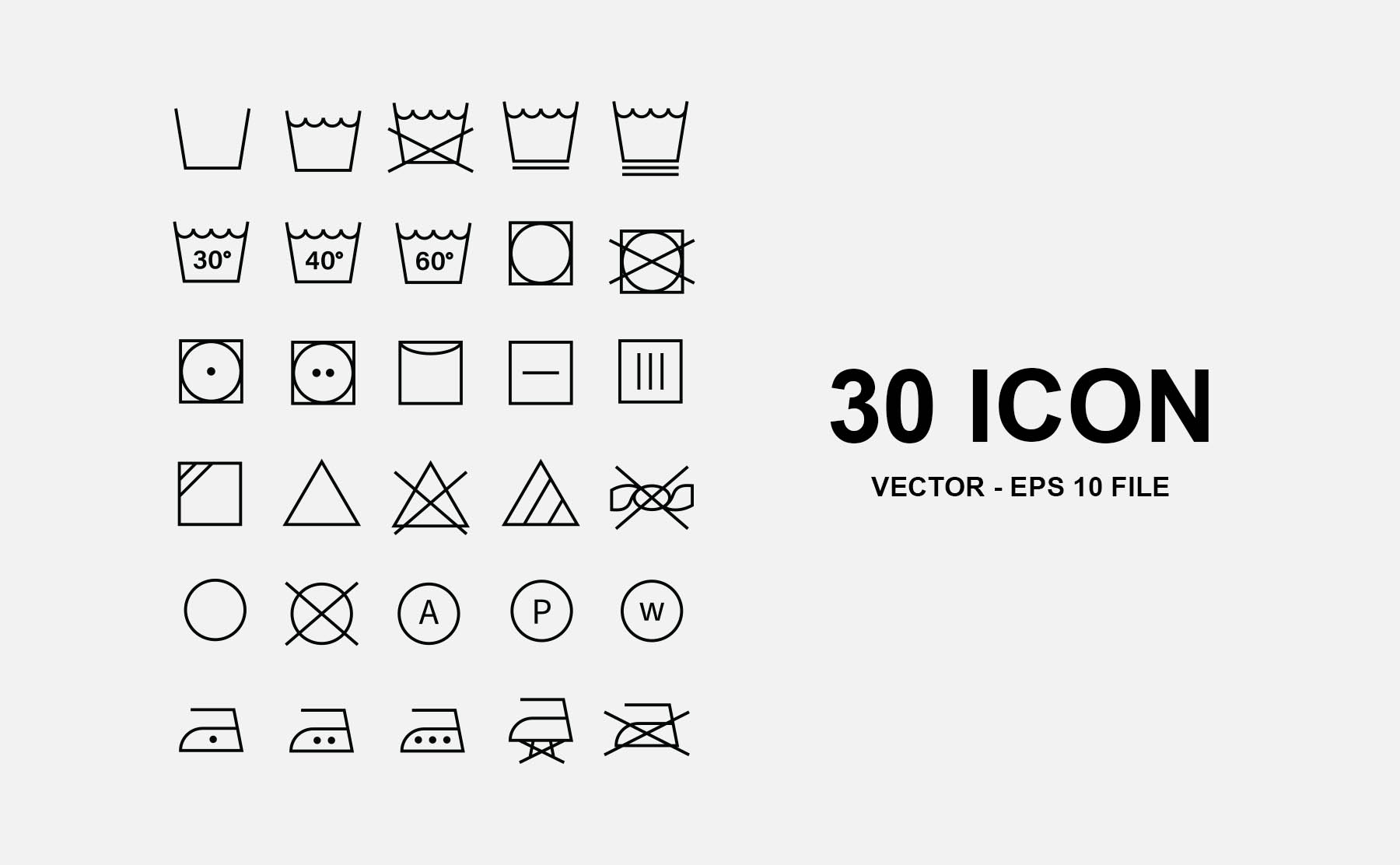 Free Download 30 Laundry Icon Vector EPS File