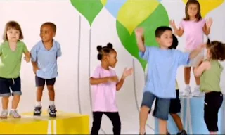 Birthday Dance. A group of children dance at a birthday celebration. Sesame Street Elmo and Abby's Birthday Fun.