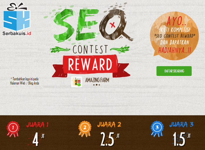 Kontes SEO Amazing Farm Berhadiah Total 8 Juta Rupiah Kontes SEO Amazing Farm Berhadiah Total 8 Juta Rupiah
