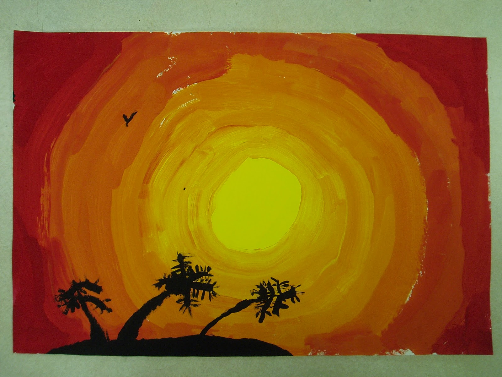 Miss Young's Art Room: 4th Grade Hawaii Sunset Paintings