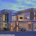 2420 sq-ft 3 bedroom contemporary flat roof house