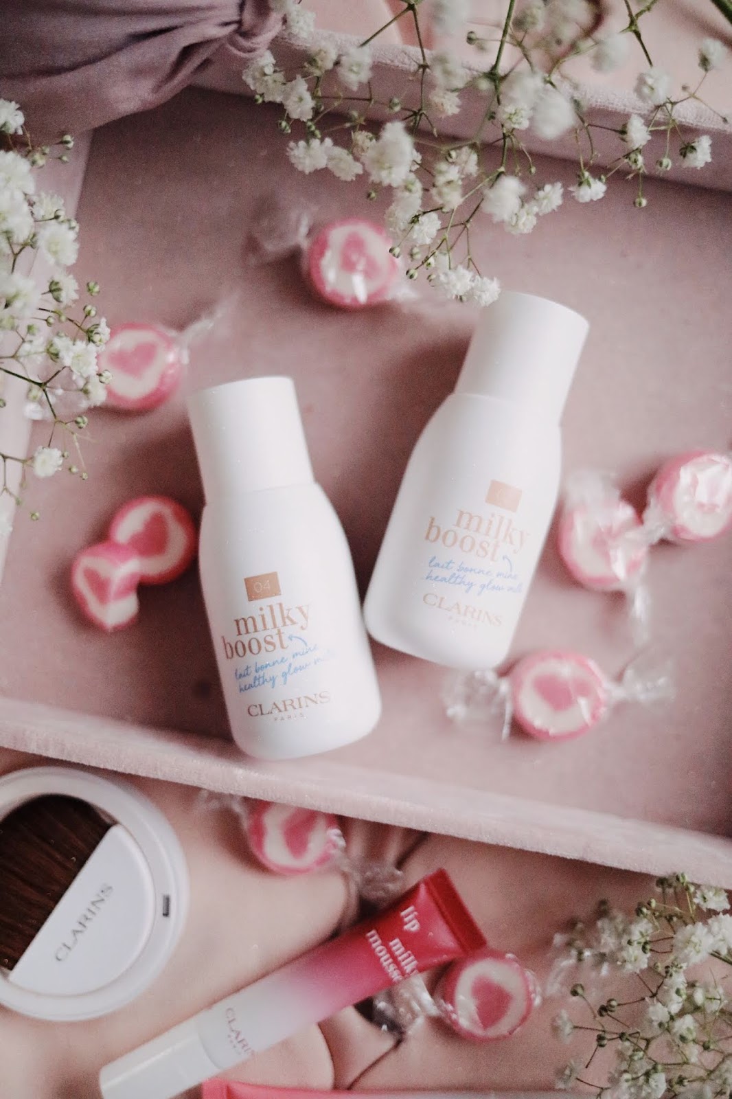 clarins , milky boost , lait maquillant , lait bonne mine , rosemademoiselle , rose mademoiselle, blog beauté, blog beauté à paris,