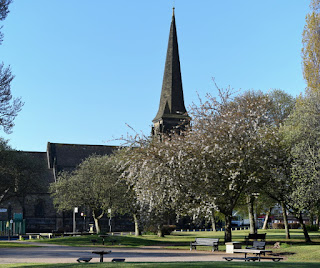 Looking across Shieldfield Green towards Christ Church