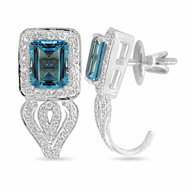 Velvetcase.com- Regal Aquamarine Diamond Earring - Rs 1,11,759 Velvetcase.com- Regal Aquamarine Diamond Earring - Rs 1,11,759